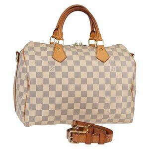 LOUIS VUITTON Damier Azur Speedy Bandouliere 30 Hand Bag 2way N41052 Auth PP504A
